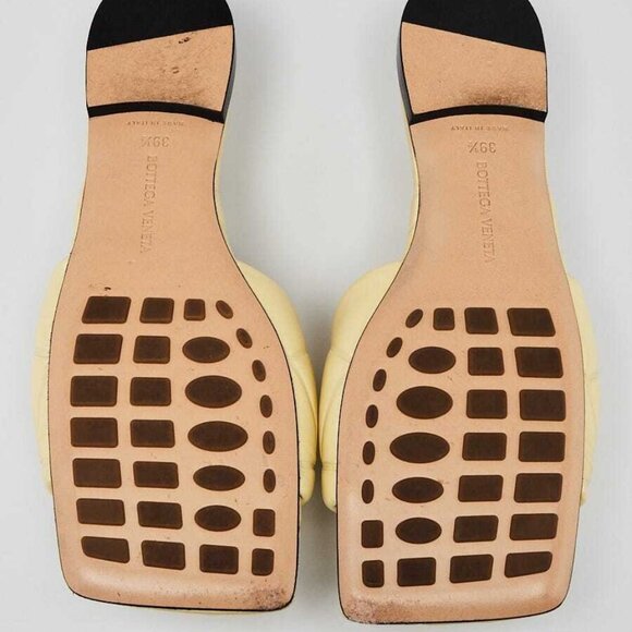 Bottega Veneta Light Yellow Leather The Padded Flat Sandals Size 9/39.5 - Picture 3 of 6